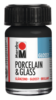 Porcelain & Glass glossy 15ml, čierna
